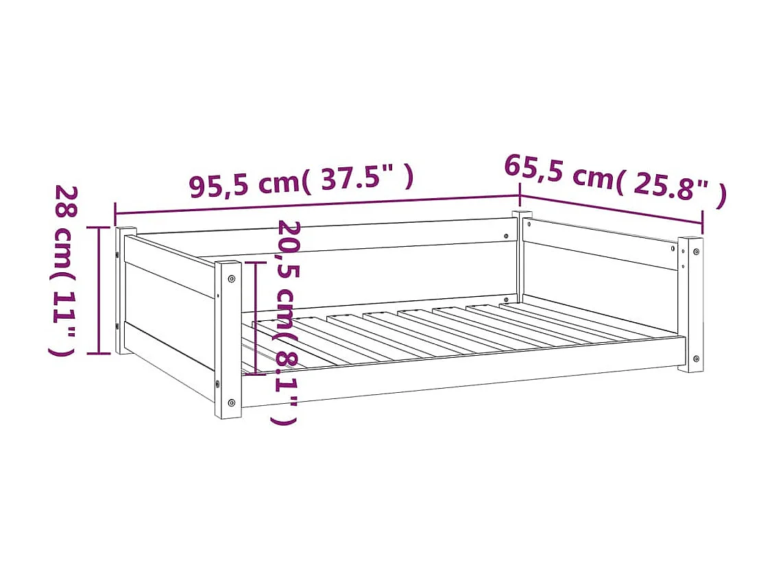 Chatham  Lit pour cen 95,5x65,5x28 cm Bois de pin solide