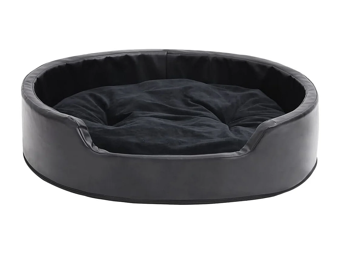 Davidson  Lit pour cens Noir 79x70x19 cm Peluche et similicuir