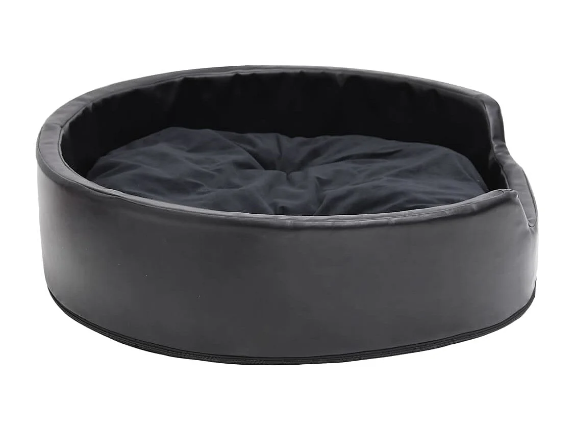 Davidson  Lit pour cens Noir 79x70x19 cm Peluche et similicuir