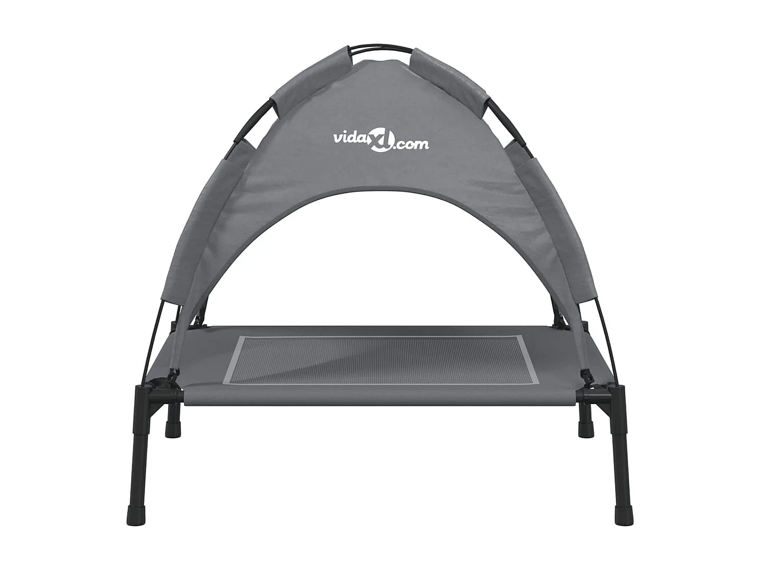 Marie-Fabienne  Lit pour cen avec auvent anthracite tissu Oxford et acier