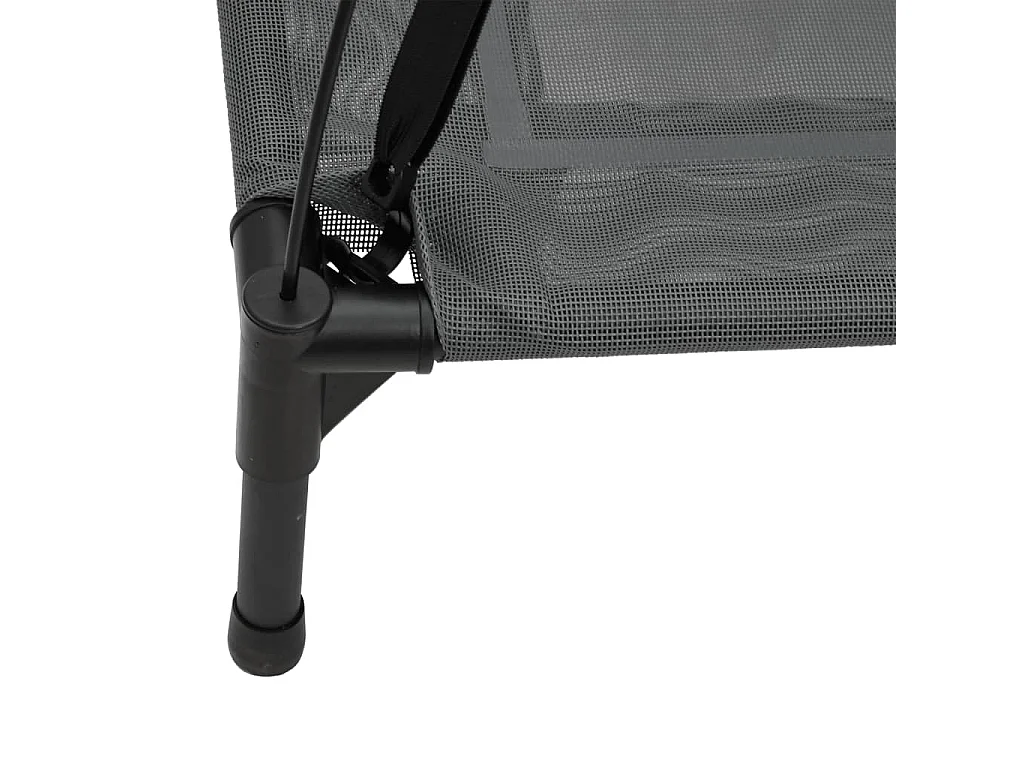 Marie-Fabienne  Lit pour cen avec auvent anthracite tissu Oxford et acier