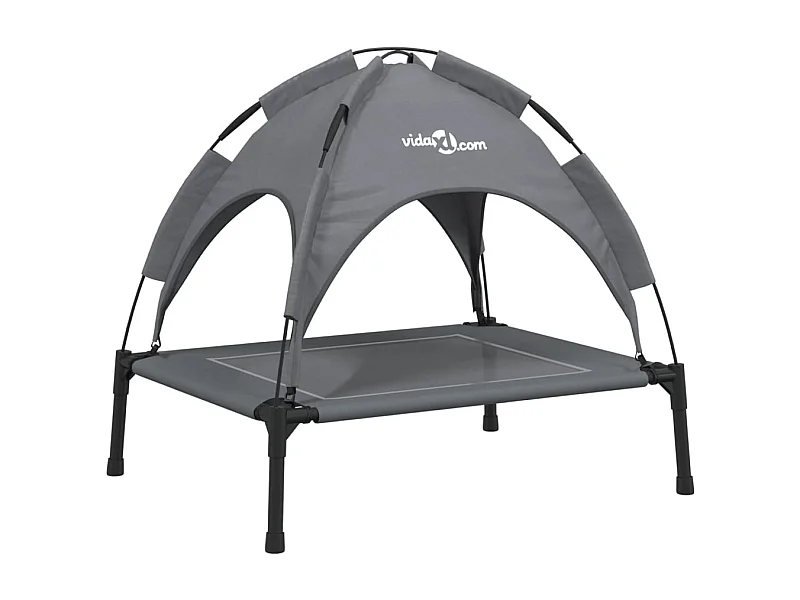 Marie-Fabienne  Lit pour cen avec auvent anthracite tissu Oxford et acier