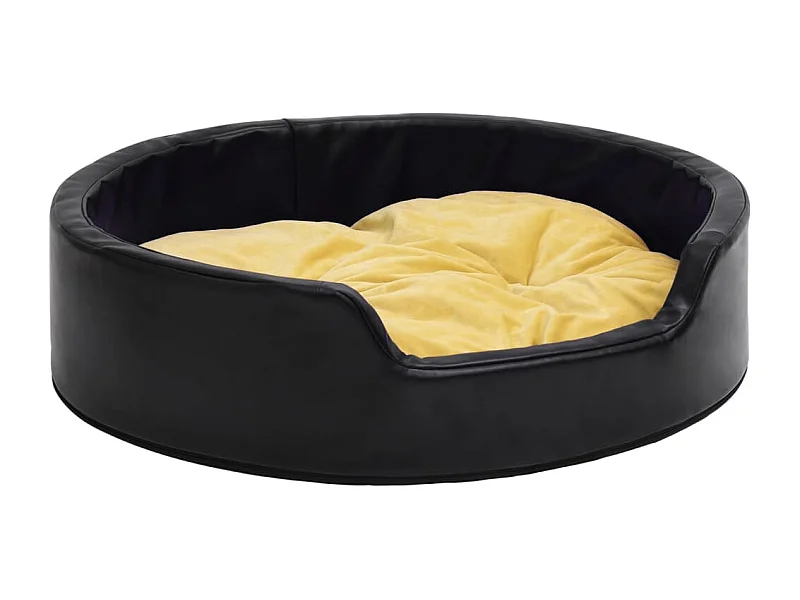 Davidson  Hondenmand 99x89x21 cm pluche en kunstleer zwart en geel