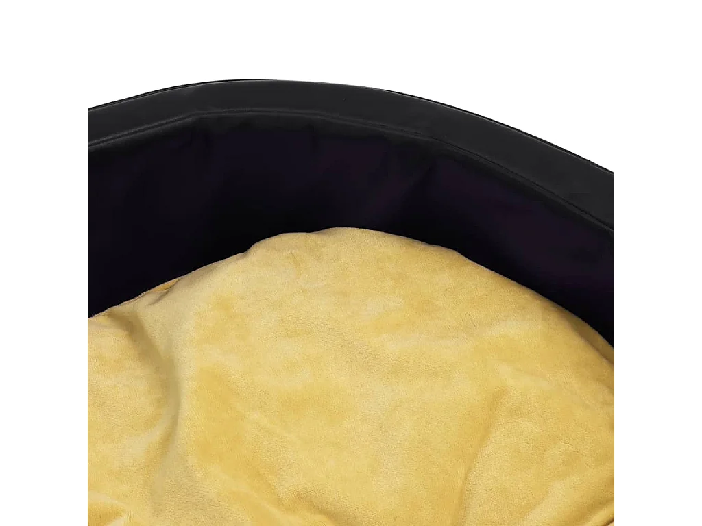 Davidson  Lit pour cens Noir et jaune 99x89x21 cm Peluche et similicuir