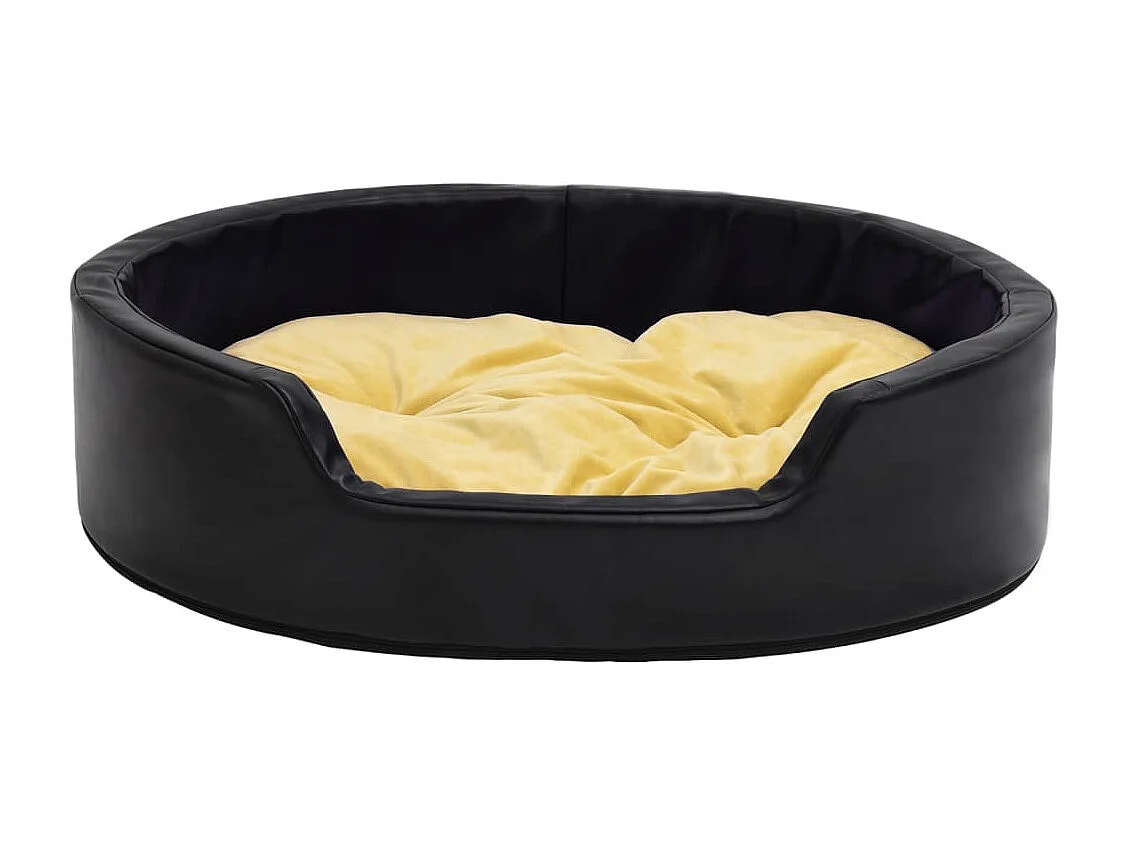 Davidson  Lit pour cens Noir et jaune 99x89x21 cm Peluche et similicuir