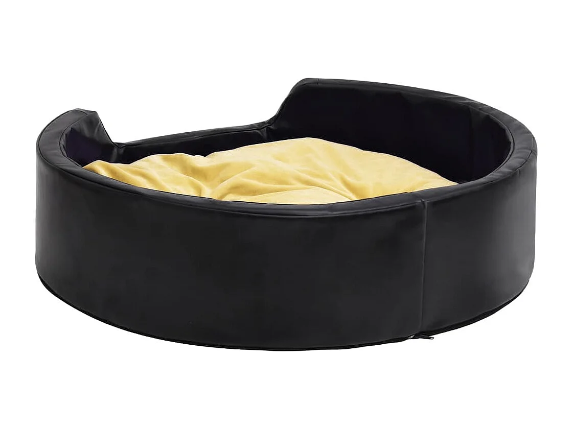 Davidson  Lit pour cens Noir et jaune 99x89x21 cm Peluche et similicuir