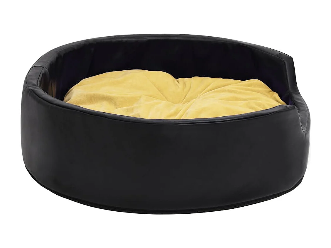 Davidson  Lit pour cens Noir et jaune 99x89x21 cm Peluche et similicuir