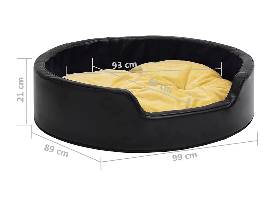 Davidson  Lit pour cens Noir et jaune 99x89x21 cm Peluche et similicuir