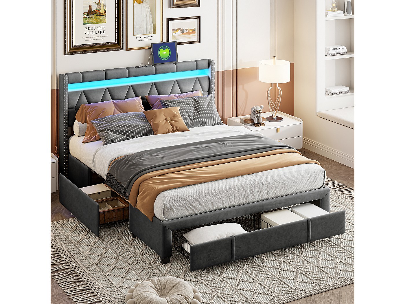 Somier Articulado Electrico De 90 X 190 DADEA Cama Matrimonio 160x200 Con  Cajones, Camas Matrimoniales Con Camas Articuladas Electricas, image size:1400x1050