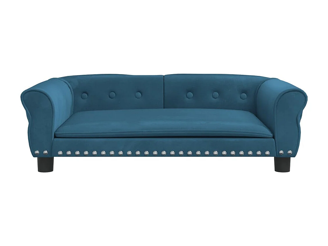 West Branch  Lit pour cen bleu 95x55x30 cm velours