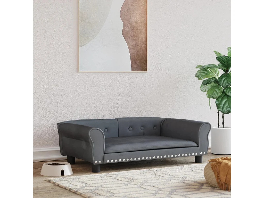 West Branch  Lit pour cen gris foncé 95x55x30 cm velours