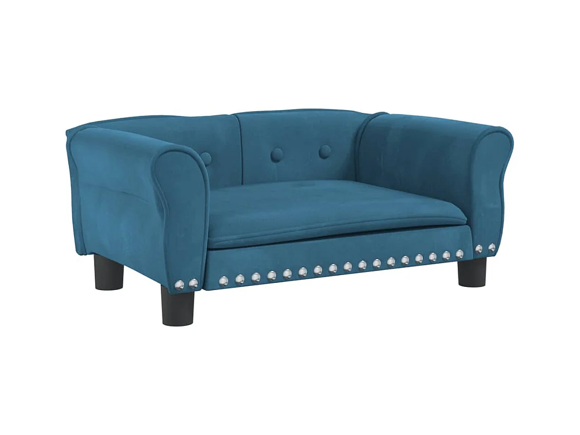 West Branch  Lit pour cen bleu 70x45x30 cm velours