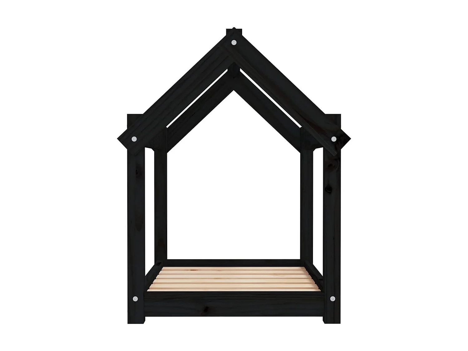 Naomi  Lit pour cen Noir 71x55x70 cm Bois de pin solide