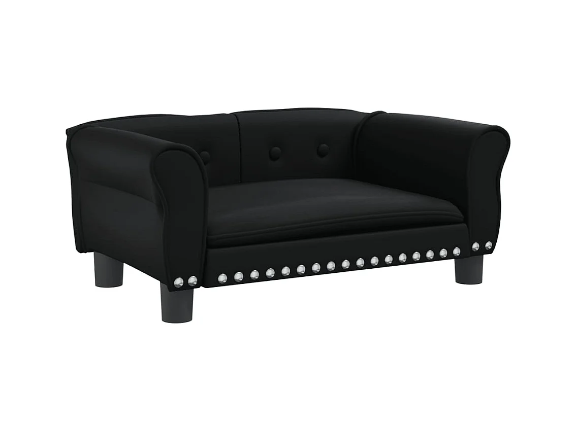 West Branch  Cama para perros de cuero sintético negra 70x45x30 cm