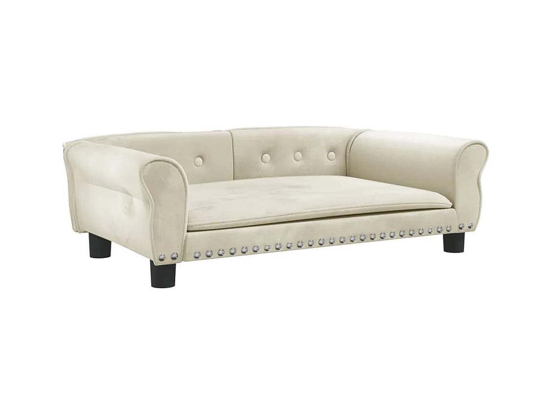 West Branch  Lit pour cen crème 95x55x30 cm velours