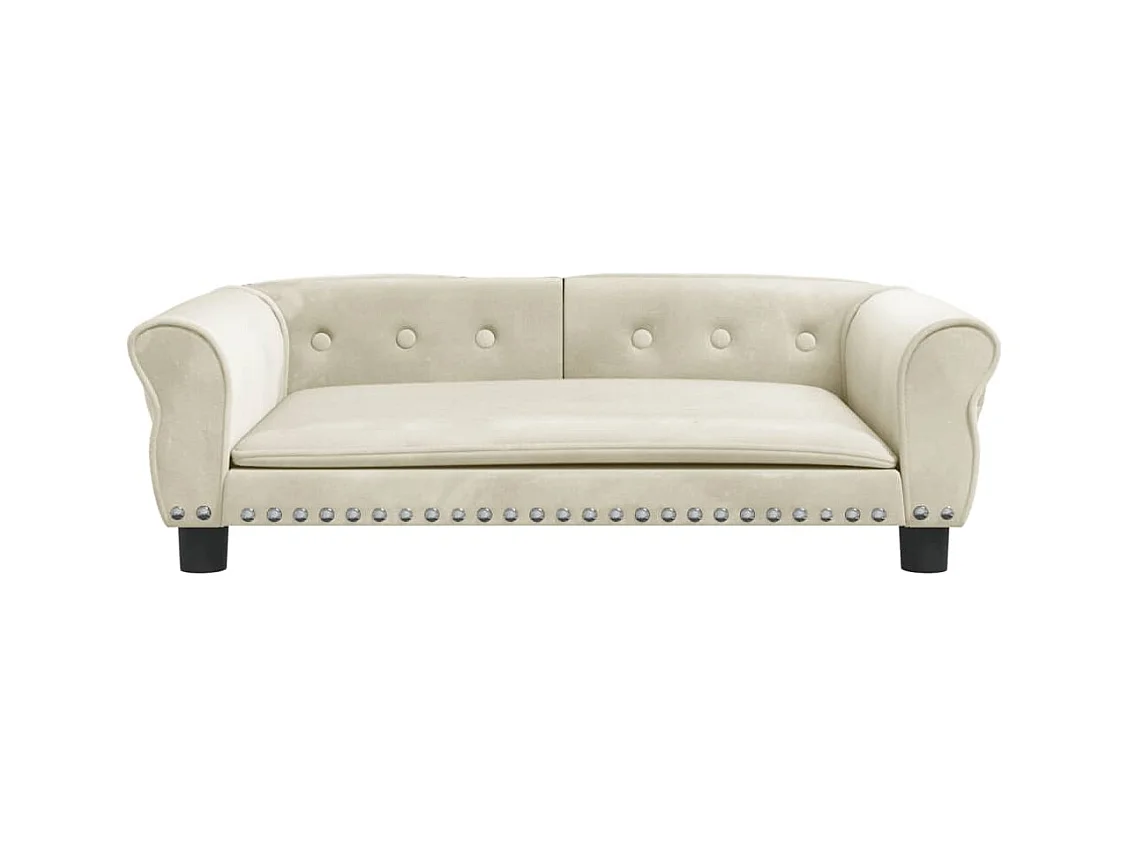 West Branch  Lit pour cen crème 95x55x30 cm velours