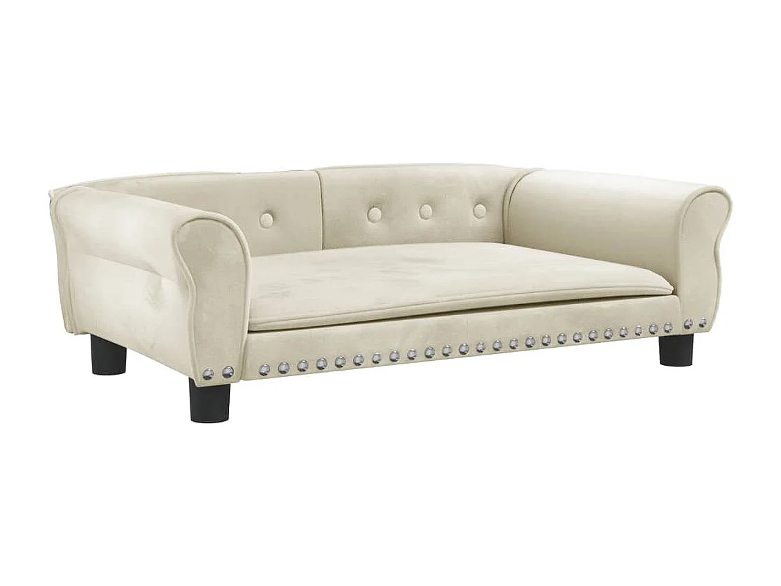 West Branch  Lit pour cen crème 95x55x30 cm velours