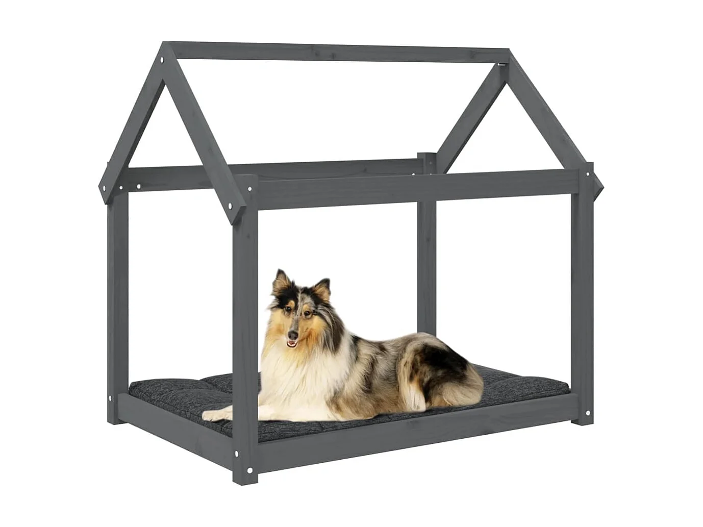 Naomi  Lit pour cen Gris 101x70x90 cm Bois de pin solide