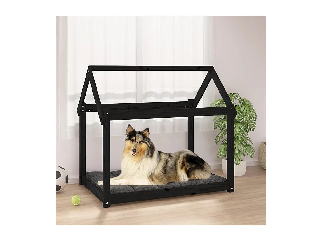 Naomi  Lit pour cen Noir 101x70x90 cm Bois de pin solide