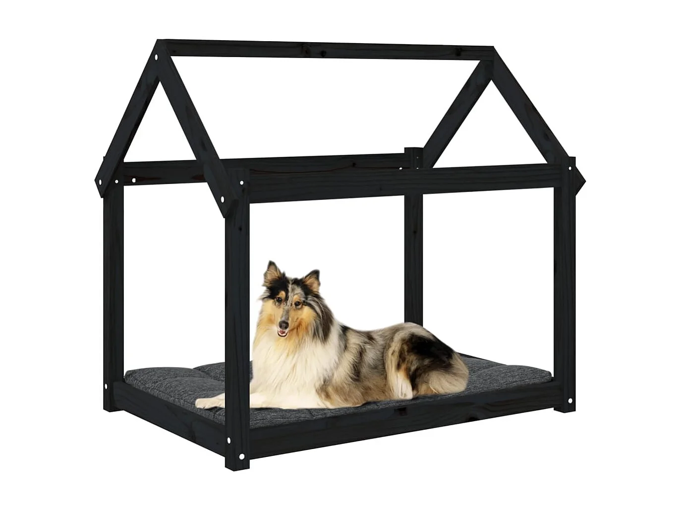 Naomi  Lit pour cen Noir 101x70x90 cm Bois de pin solide