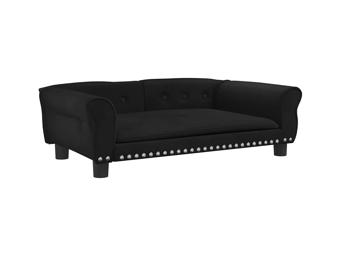West Branch  Lit pour cen noir 95x55x30 cm velours
