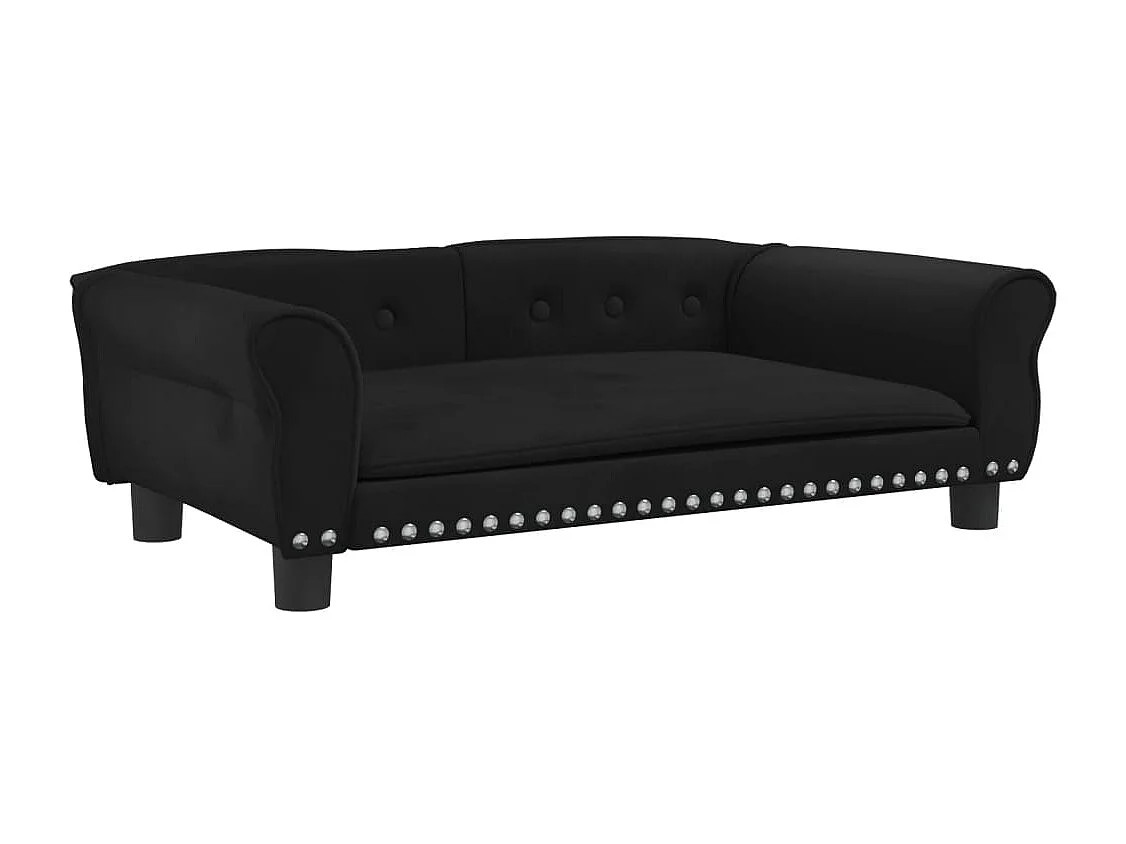 West Branch  Lit pour cen noir 95x55x30 cm velours