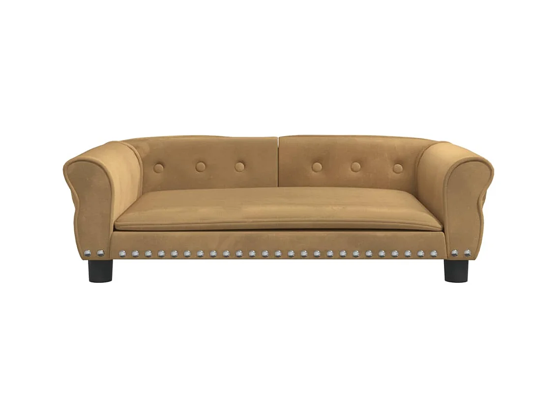 West Branch  Lit pour cen marron 95x55x30 cm velours