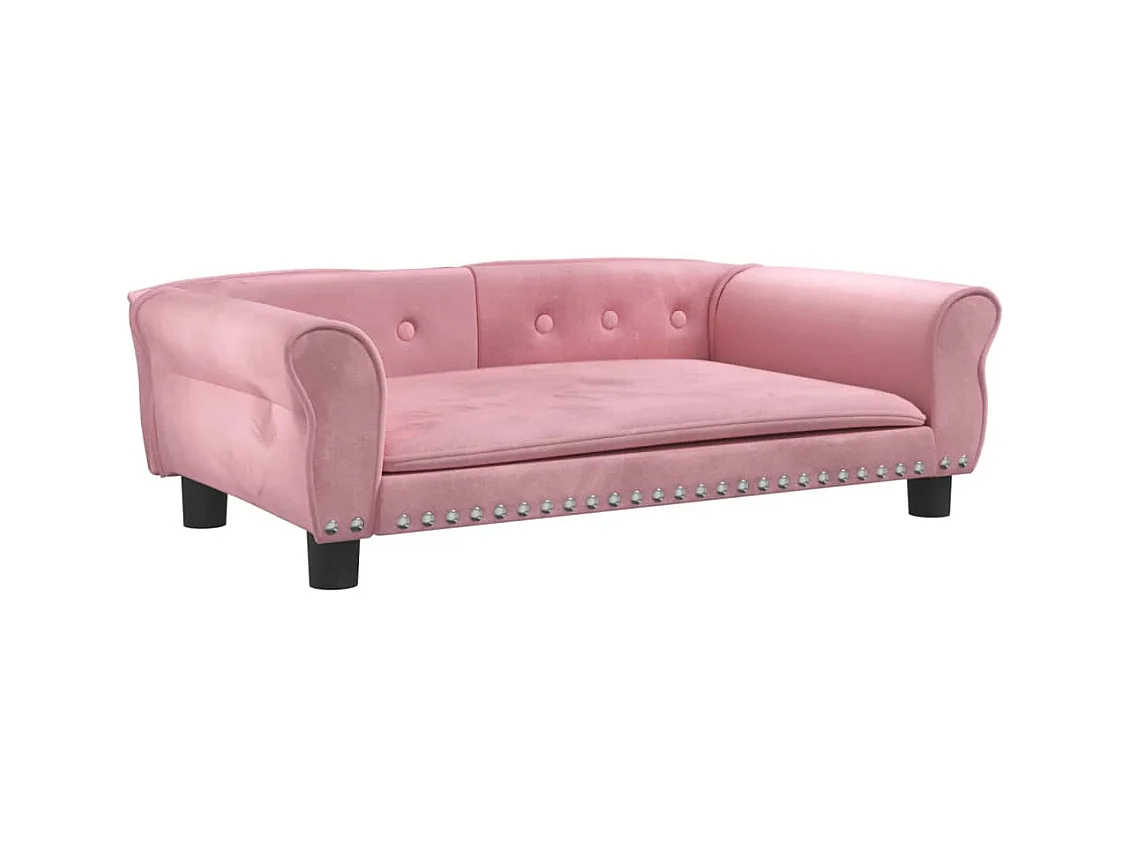 West Branch  Lit pour cen rose 95x55x30 cm velours