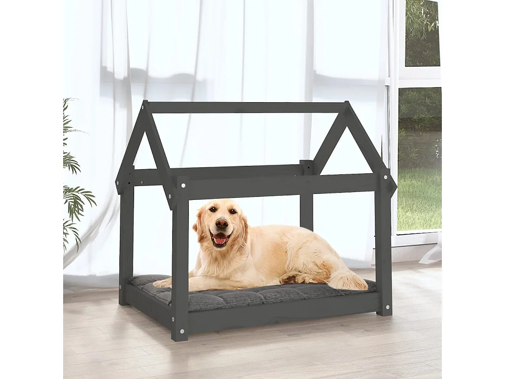 Naomi  Lit pour cen Gris 81x60x70 cm Bois de pin solide