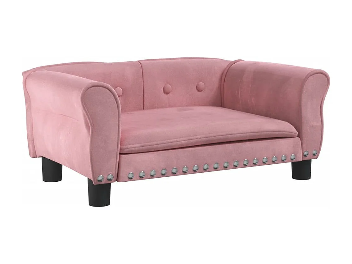 West Branch  Lit pour cen rose 70x45x30 cm velours