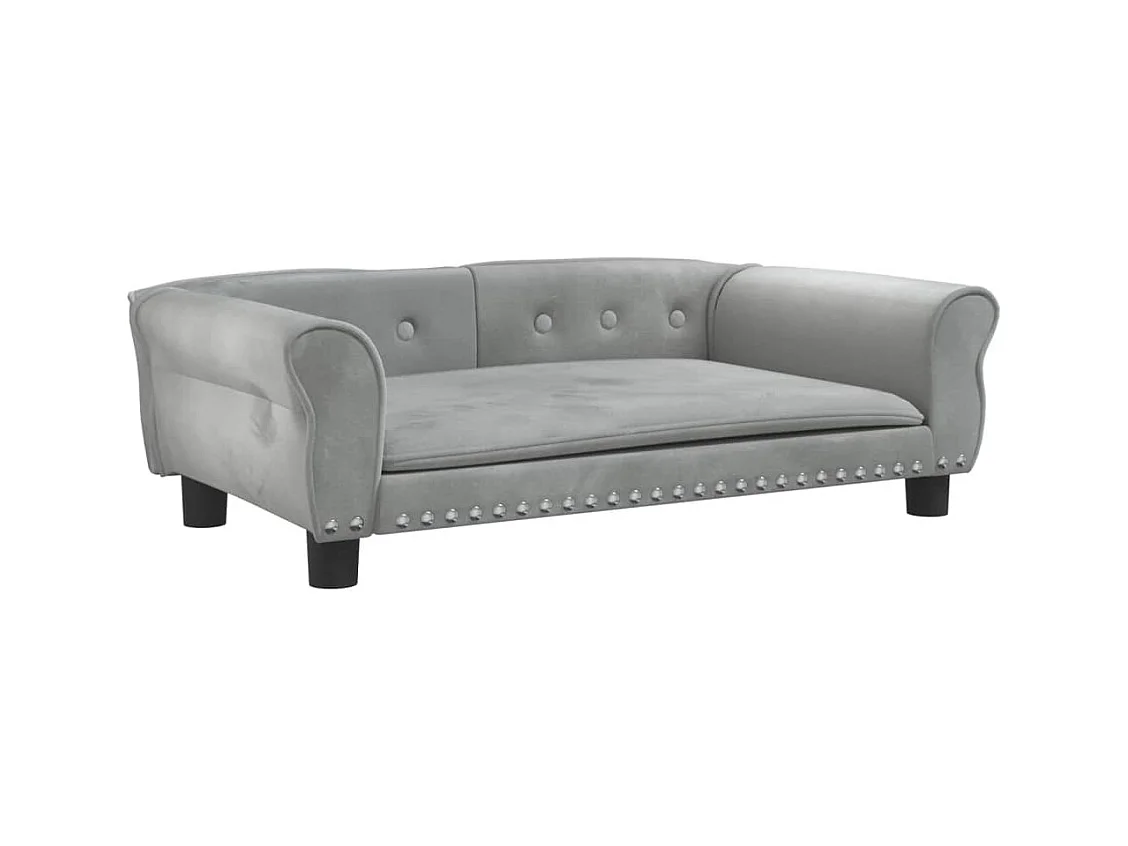 West Branch  Lit pour cen gris clair 95x55x30 cm velours