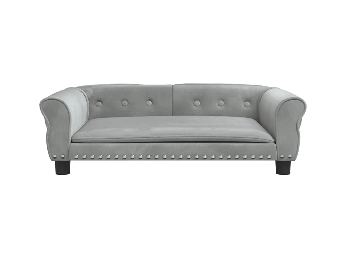 West Branch  Lit pour cen gris clair 95x55x30 cm velours