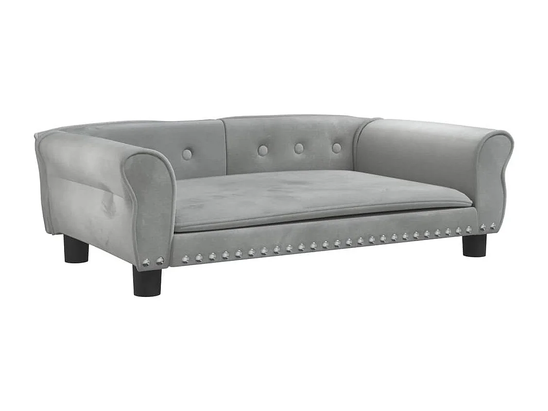 West Branch  Lit pour cen gris clair 95x55x30 cm velours