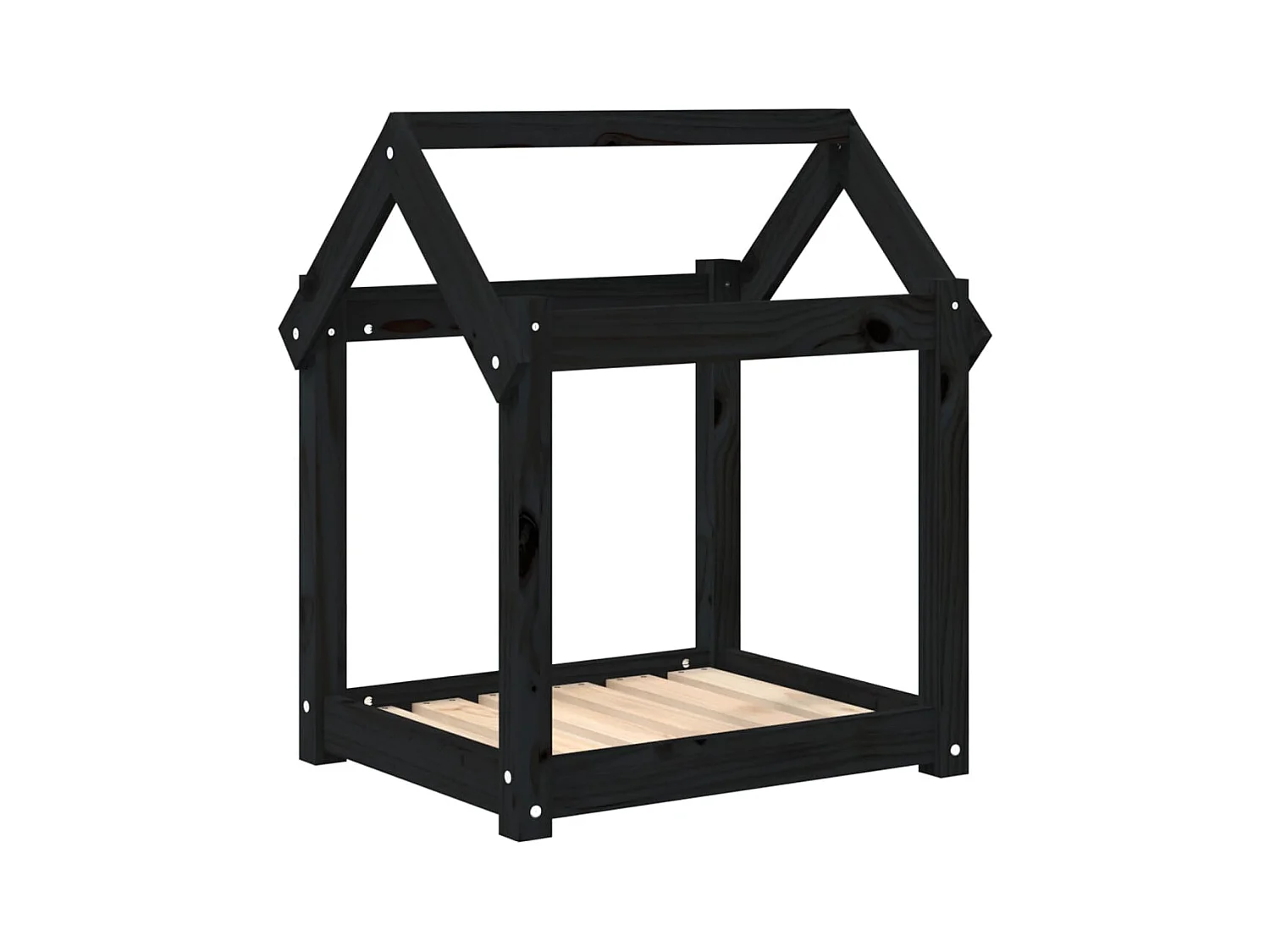 Naomi  Lit pour cen Noir 61x50x70 cm Bois de pin solide