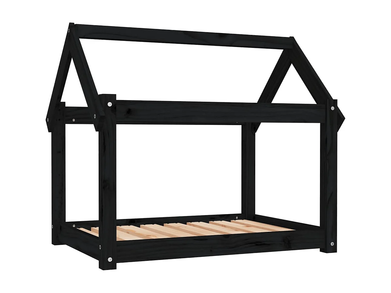 Naomi  Lit pour cen Noir 81x60x70 cm Bois de pin solide