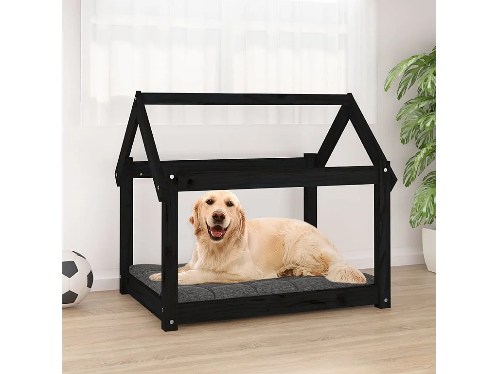 Naomi  Lit pour cen Noir 81x60x70 cm Bois de pin solide