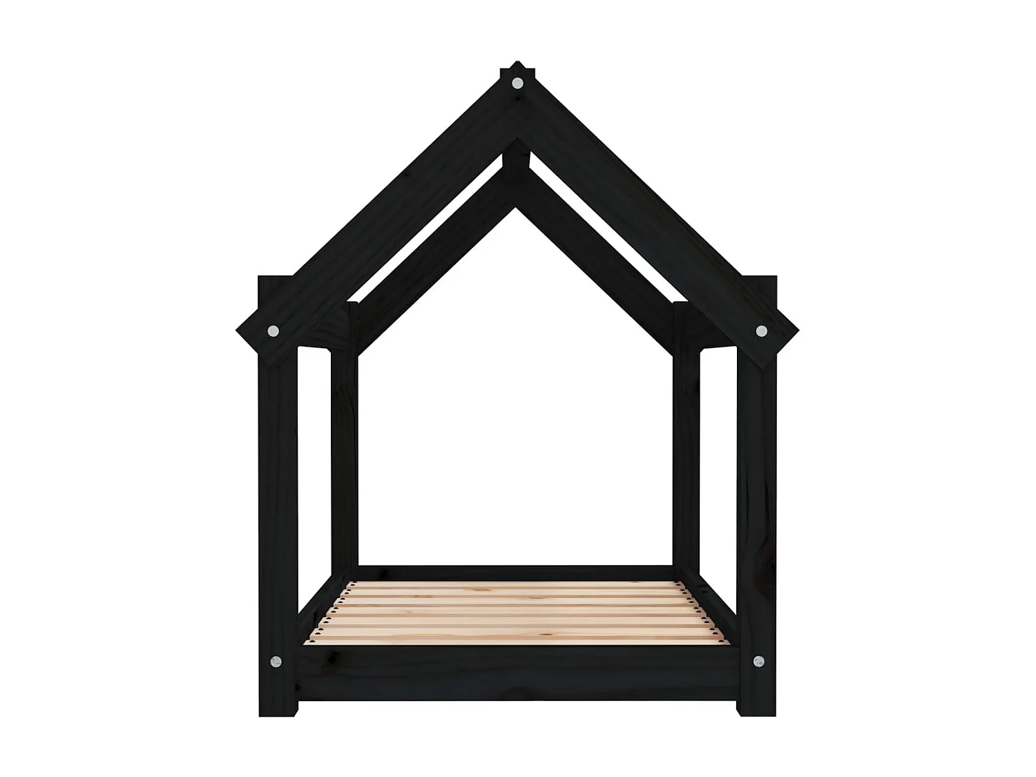 Naomi  Lit pour cen Noir 81x60x70 cm Bois de pin solide