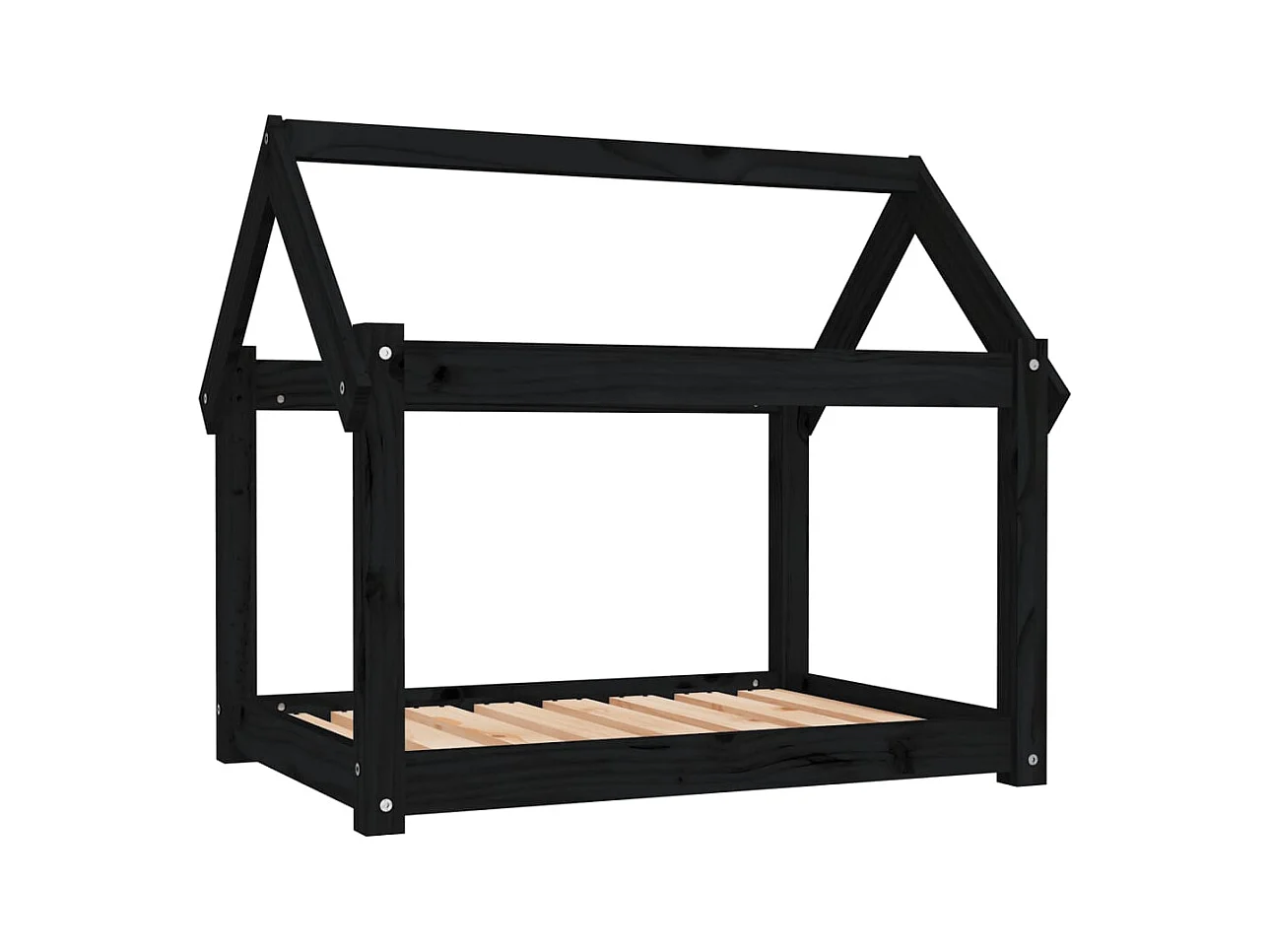 Naomi  Lit pour cen Noir 81x60x70 cm Bois de pin solide
