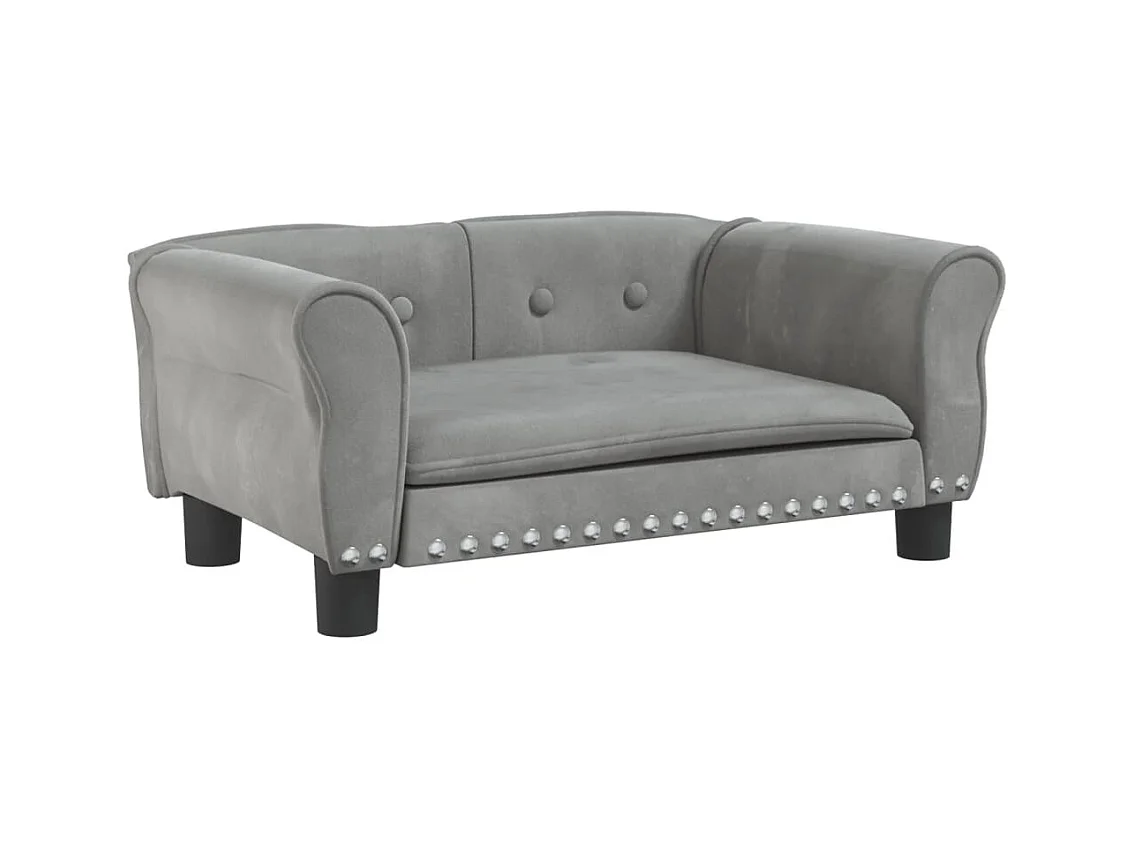 West Branch  Lit pour cen gris clair 70x45x30 cm velours