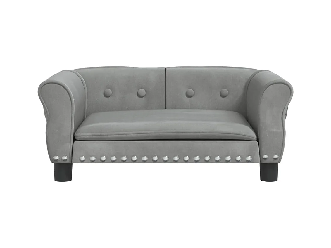 West Branch  Lit pour cen gris clair 70x45x30 cm velours