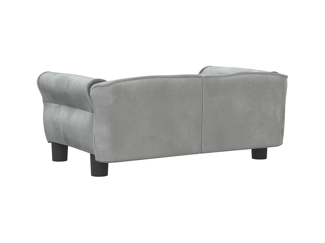 West Branch  Lit pour cen gris clair 70x45x30 cm velours