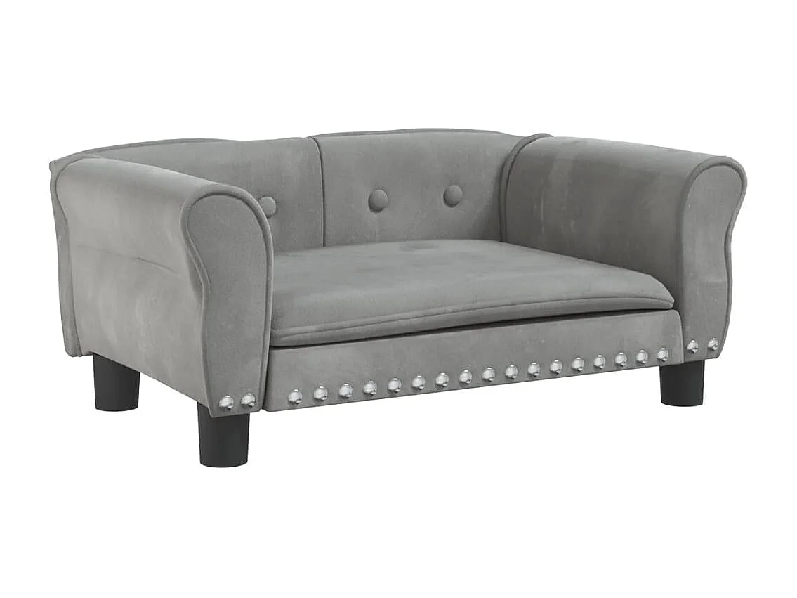 West Branch  Lit pour cen gris clair 70x45x30 cm velours