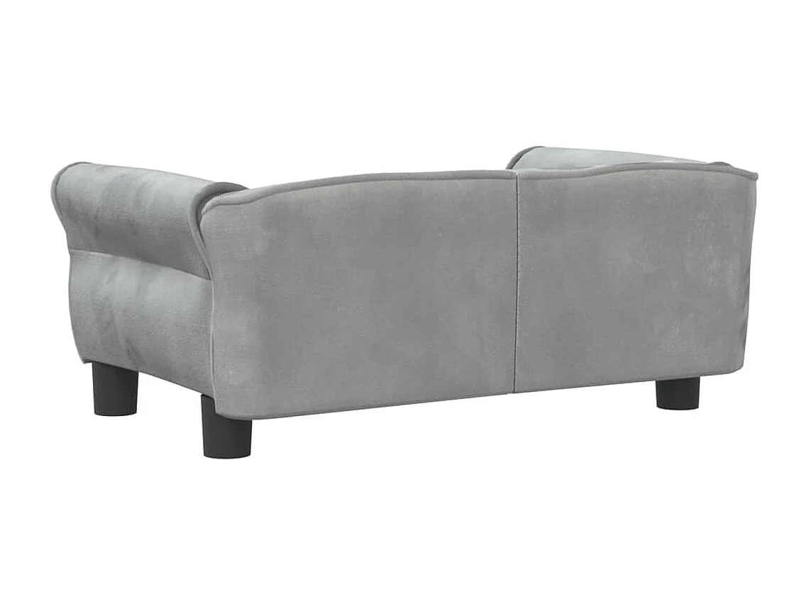 West Branch  Lit pour cen gris clair 70x45x30 cm velours