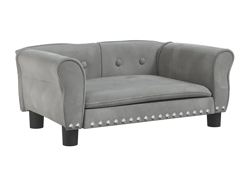 West Branch  Lit pour cen gris clair 70x45x30 cm velours