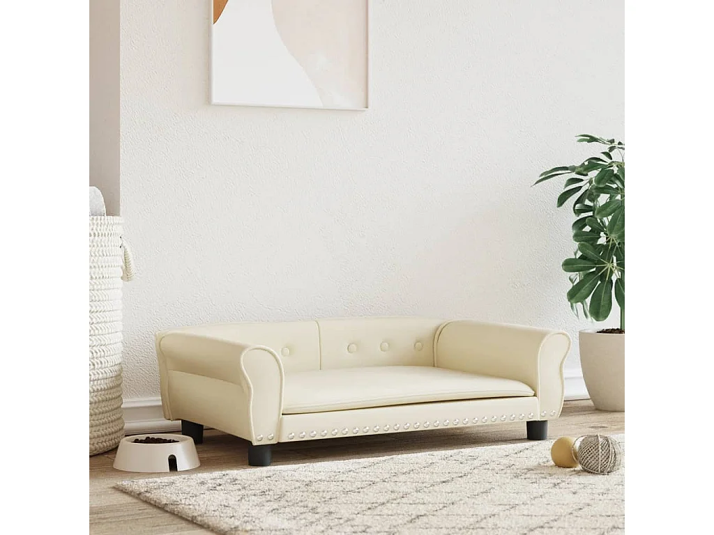 West Branch  Lit pour cen crème 95x55x30 cm similicuir