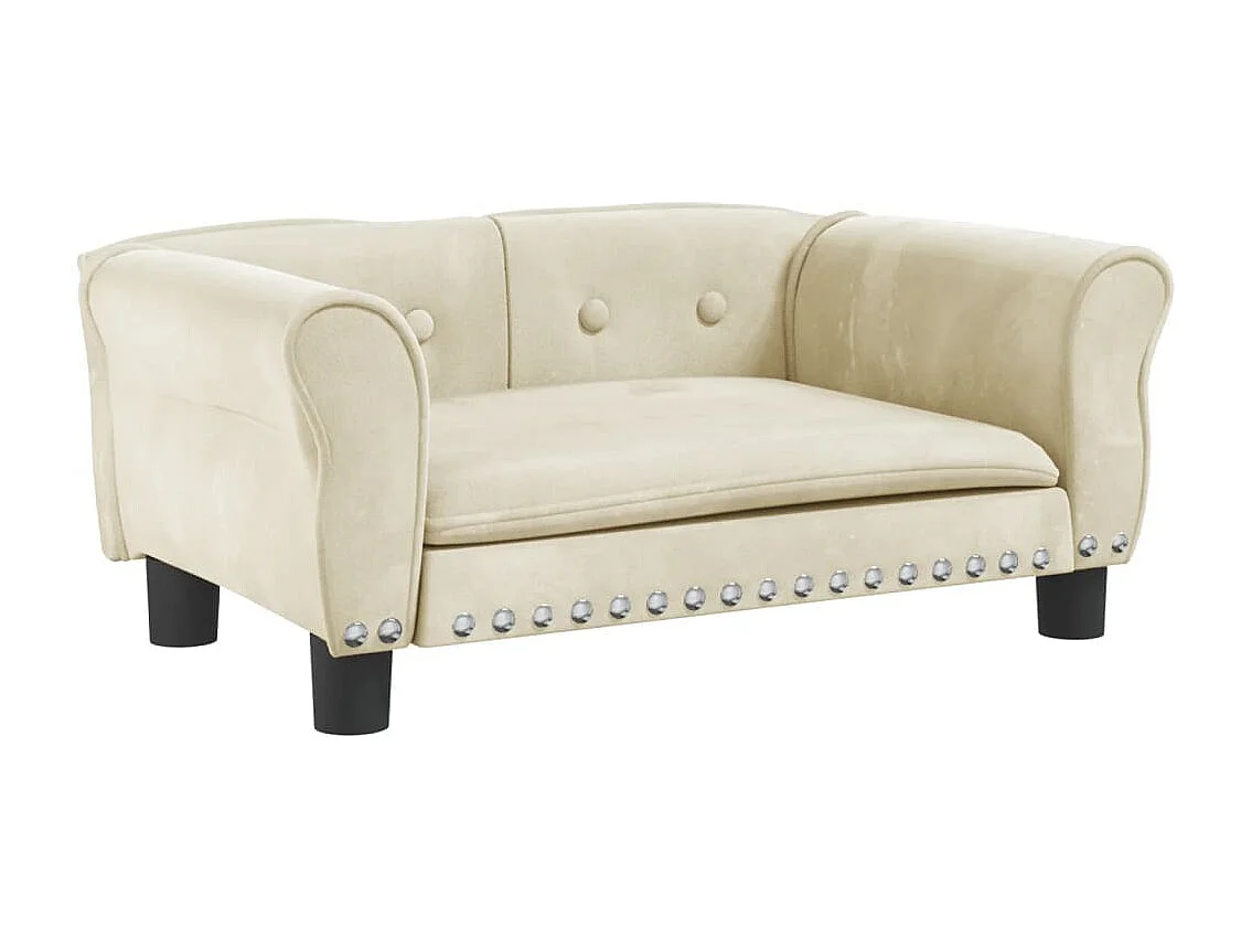 West Branch  Lit pour cen crème 70x45x30 cm velours