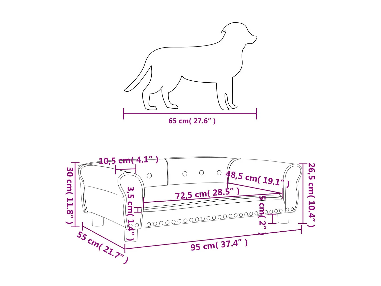 West Branch  Lit pour cen cappuccino 95x55x30 cm similicuir