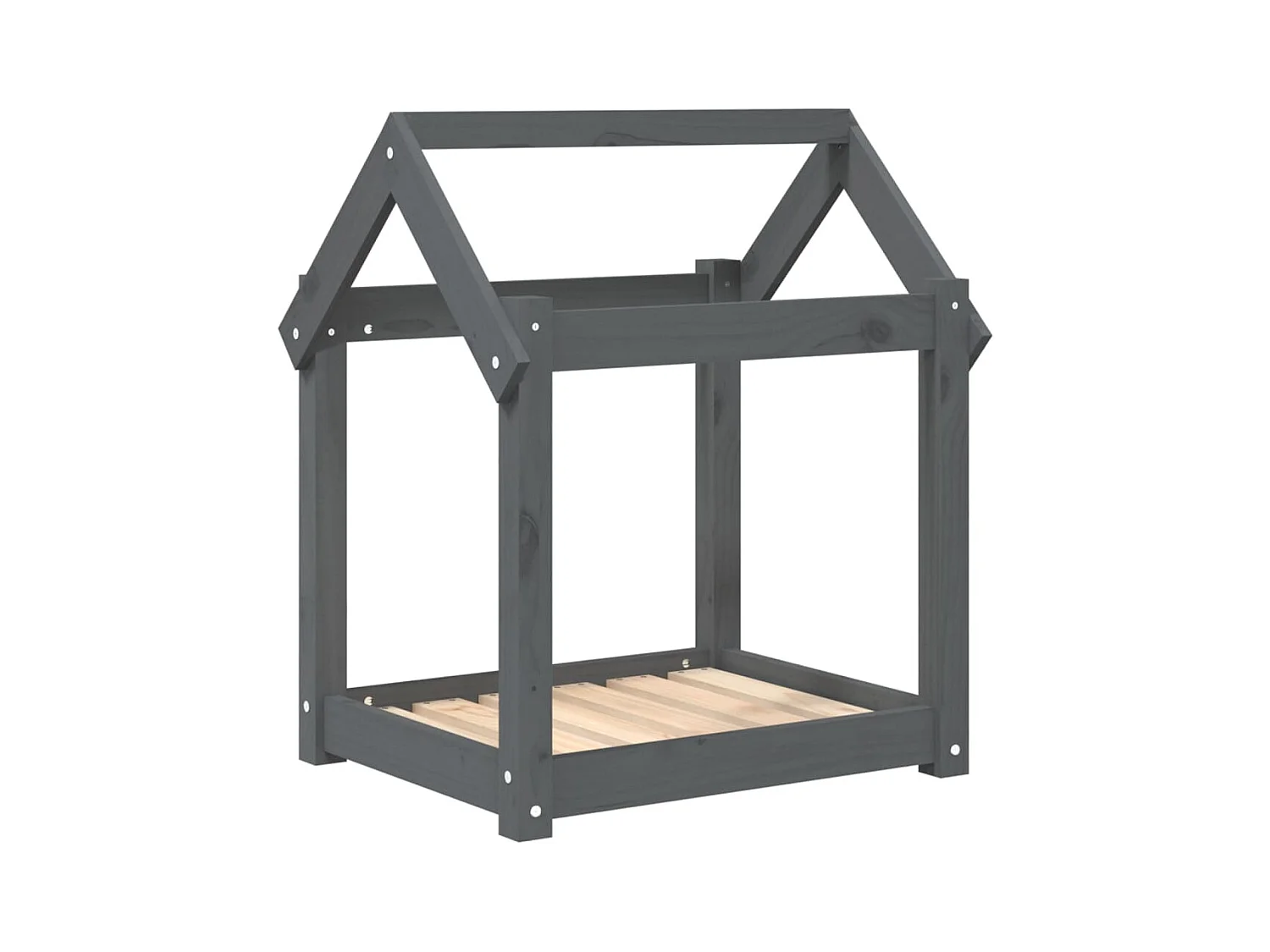 Naomi  Lit pour cen Gris 61x50x70 cm Bois de pin solide