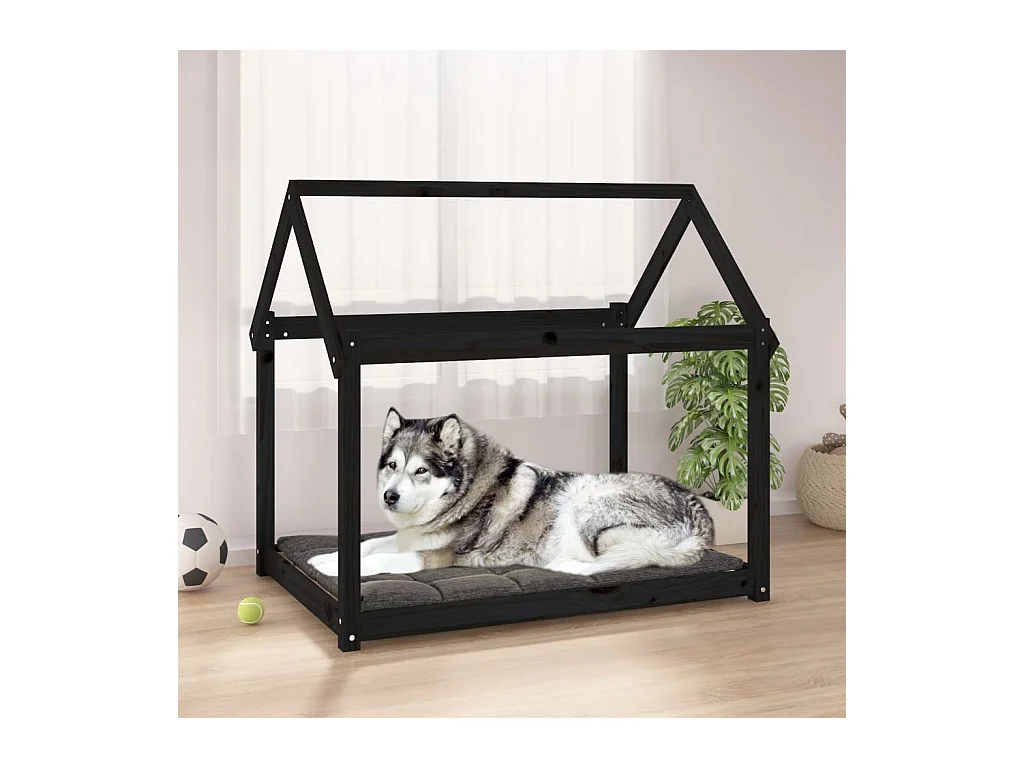 Naomi  Lit pour cen Noir 111x80x100 cm Bois de pin solide