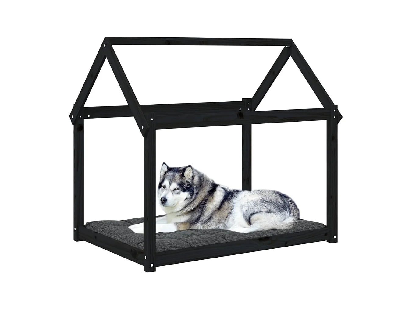 Naomi  Lit pour cen Noir 111x80x100 cm Bois de pin solide